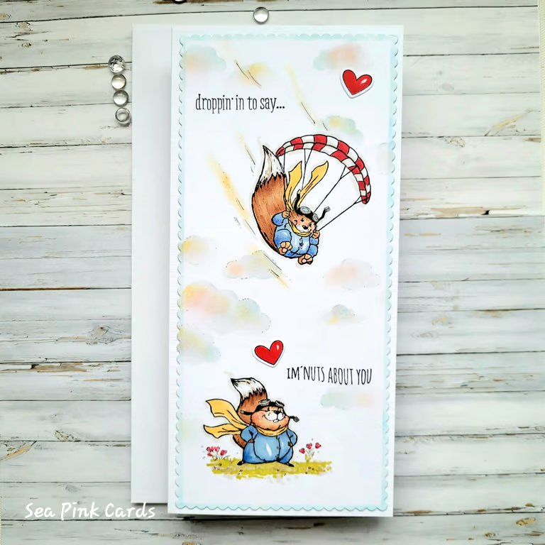 Squirrel Anniversary Card - handcrafted funny anniversary, birthday, valentine 