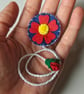 Red Felt Daisy Bookmark, Handmade Floral Page Marker, Cute Gift for Readers