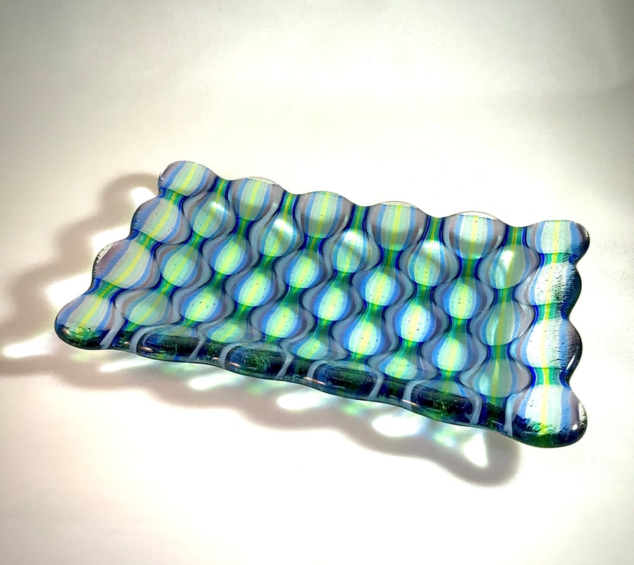 Bubble Fused Glass Soap or Trinket Dish
