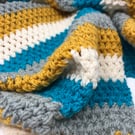 Stripy crochet scarf