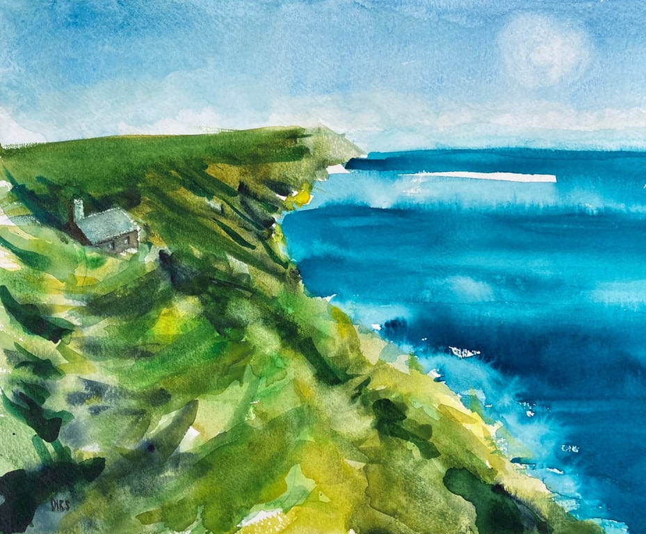 Lundy East Coast – original watercolour, unframed