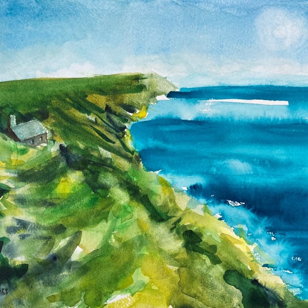 Lundy East Coast – original watercolour, unframed