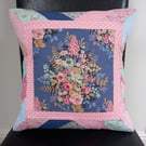 Quilted Patchwork Floral Cushion