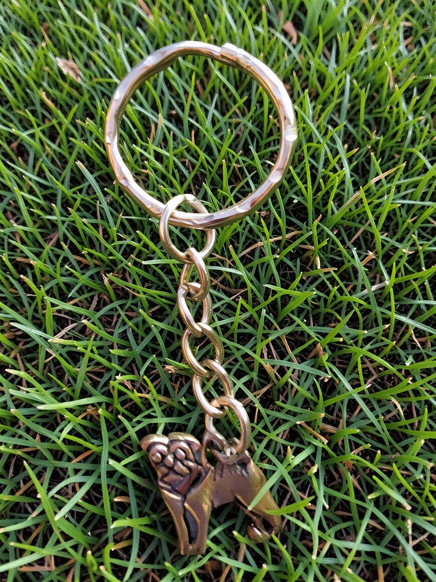 Pug Dog Keyring Silver Plated Charm 