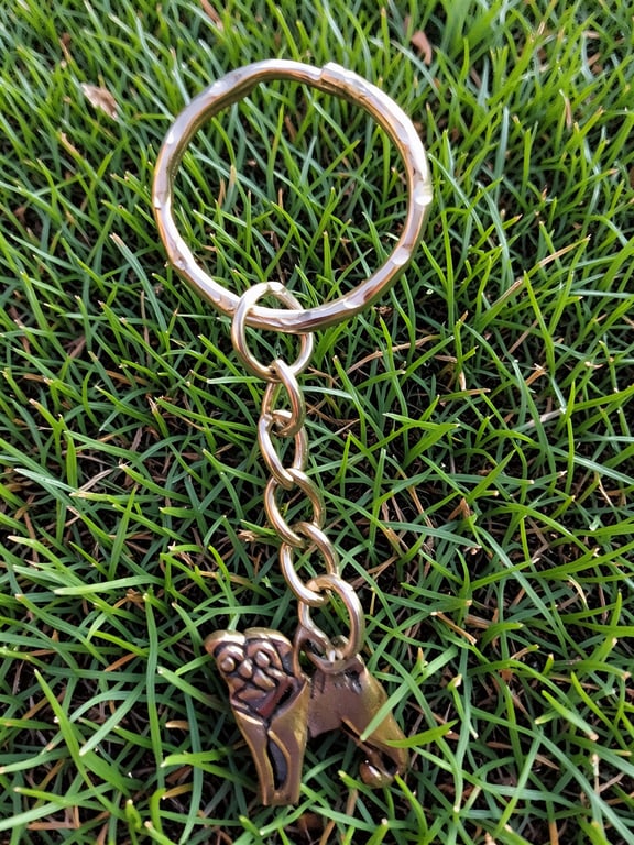Pug Dog Keyring Silver Plated Charm 