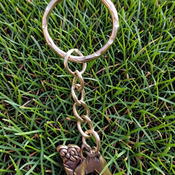 Pug Dog Keyring Silver Plated Charm 