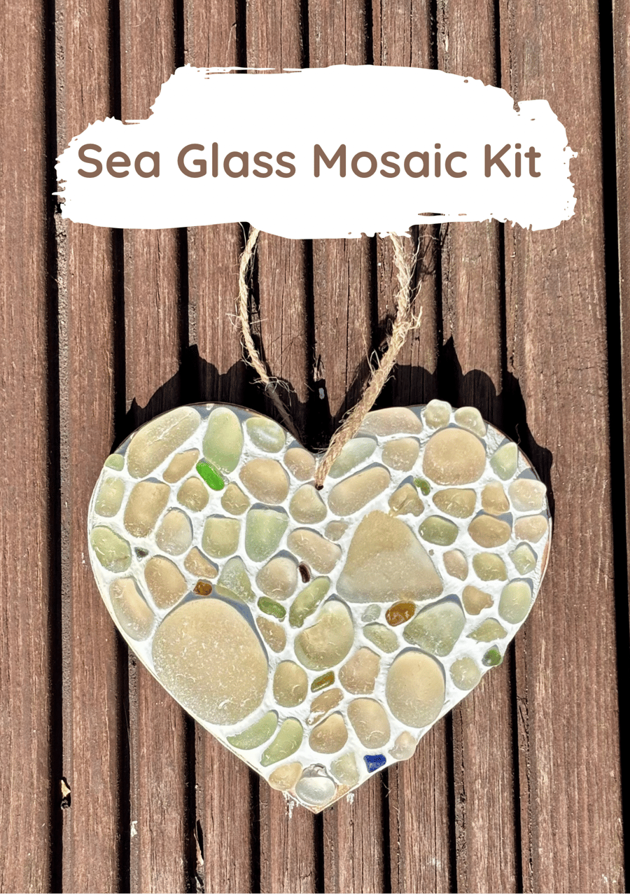 Make your own sea glass mosaic, Sea glass gift idea, UK sea glass craft, Creativ