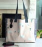 Summer seconds Large Oilcloth Tote Shoulder Bag or Beachbag  with Cats Design - Image 2
