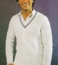 VINTAGE KNITTING PATTERN Mans Cabled Sports Sweater - Image 1