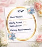 Regal Blue Bloom Wedding Invitation Set with RSVP & Details Card  - Image 4