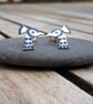Peacock earrings, animal gifts, enamel jewellery, hand painted - Image 1