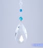 Suncatcher with pear prism and blue and clear beads handmade sparkly unique - Image 4