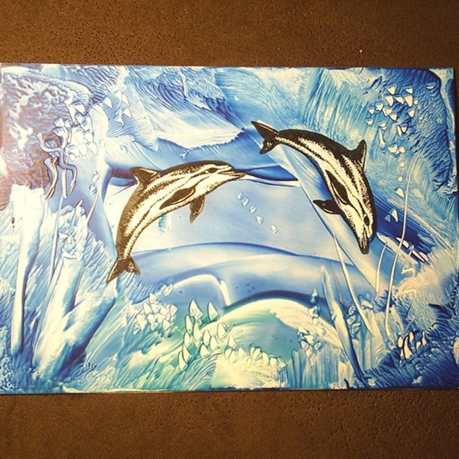 encaustic dolphins