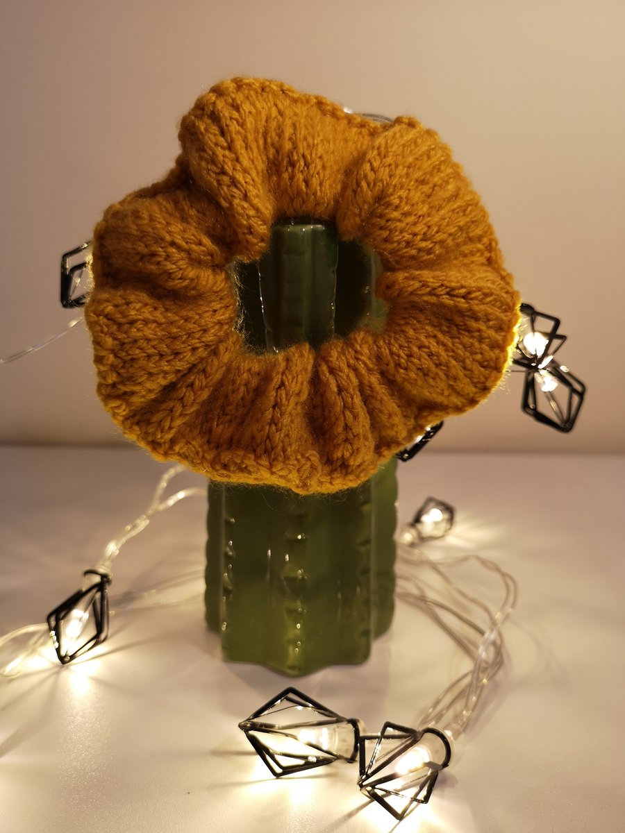 Mustard knitted scrunchie