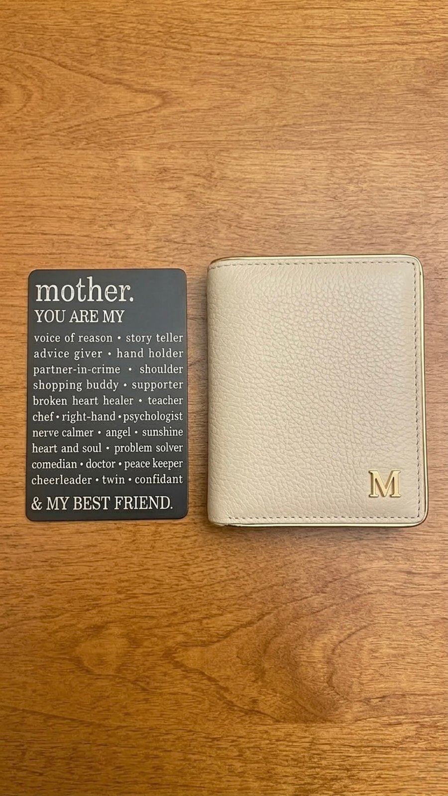 "Mother" Keepsake Wallet Card - Personalised Sentiments Gift for Mum - Mother's 
