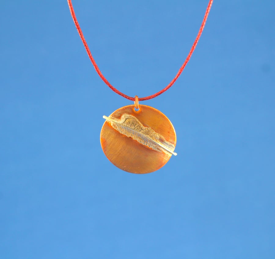 Shooting Star Copper and Silver Pendant