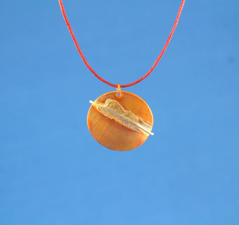 Shooting Star Copper and Silver Pendant