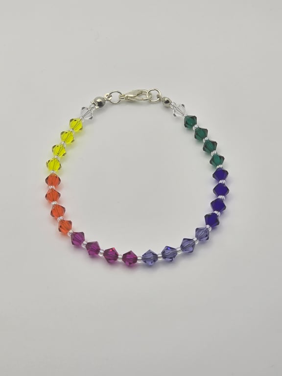 Rainbow Preciosa Crystal bicones bracelet