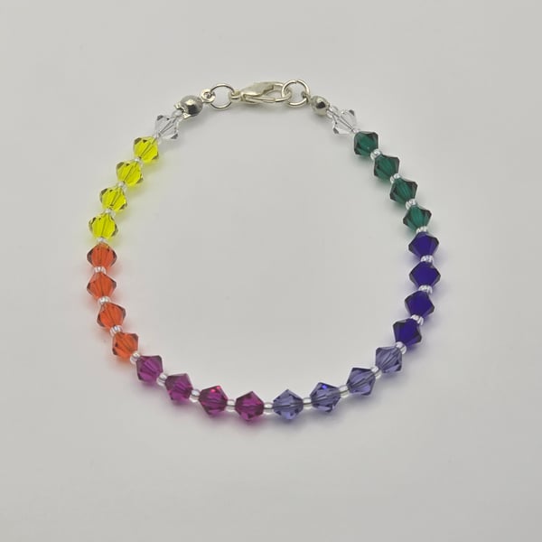 Rainbow Preciosa Crystal bicones bracelet