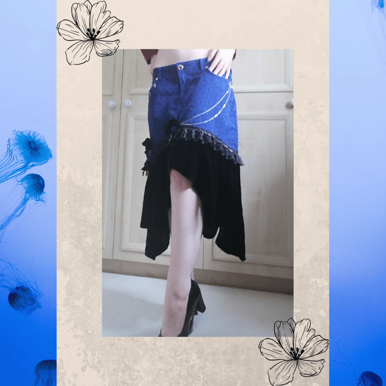 Size 12 Up-cycled Midnight Blue Fairy Festival Skirt – Gothic Elegance