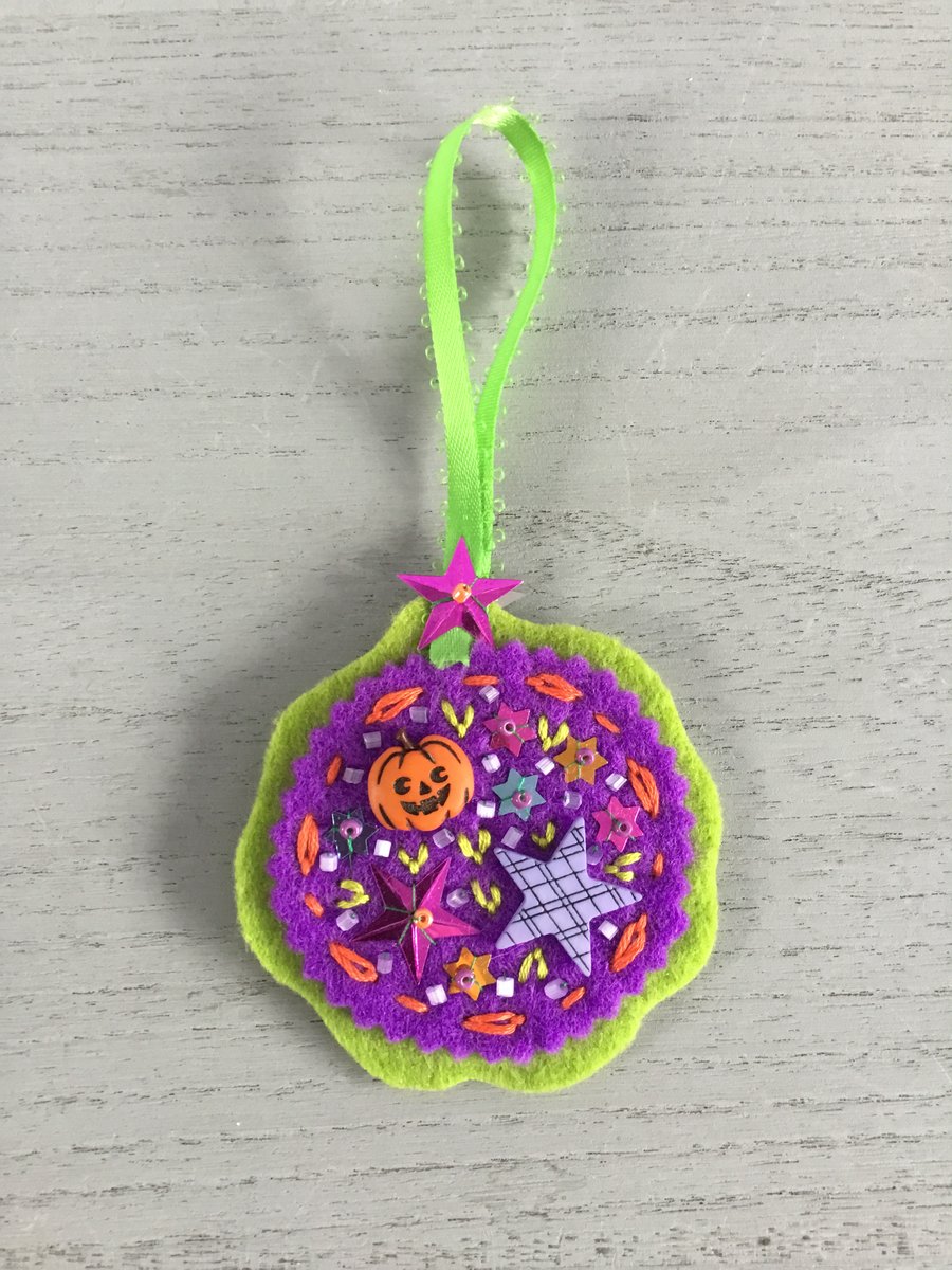 Embroidered Pumpkin Hanging Decoration 