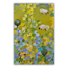 A small mounted landscape - sheep grazing - letterbox gift - wildflowers