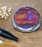 Pocket mirror, compact - autumnal melange of ruby, purples and oranges - Image 1