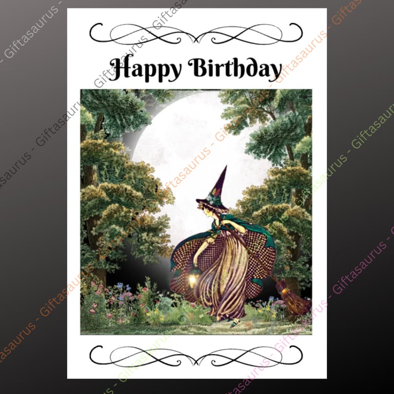 Personalised Birthday Card Plantable Seeded Wiccan Pagan Witch Witchy Gothic