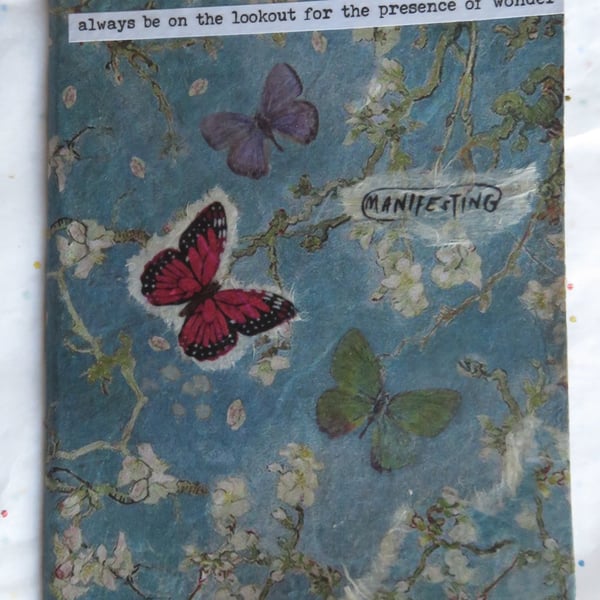 A6 Notebook Butterfly and Blossom Collage