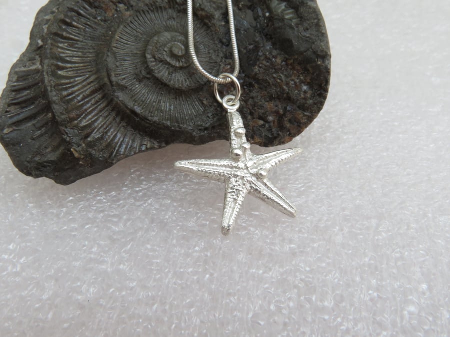 Fine Silver Starfish Pendant Necklace