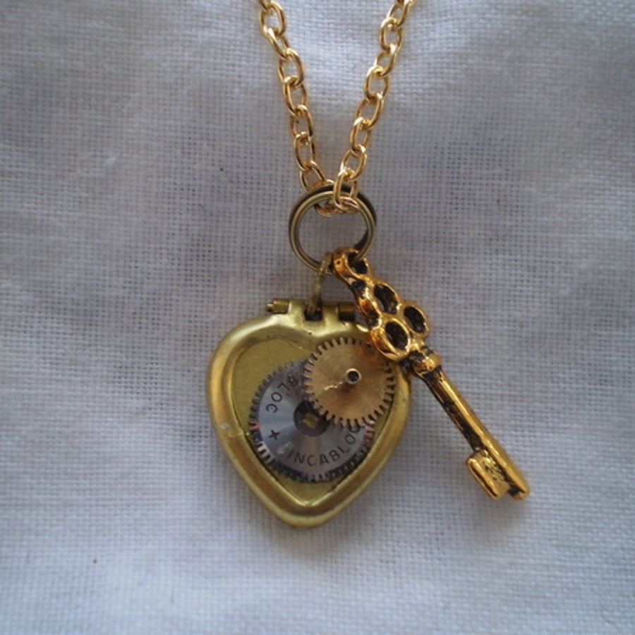 Vintage Steampunk Heart Locket