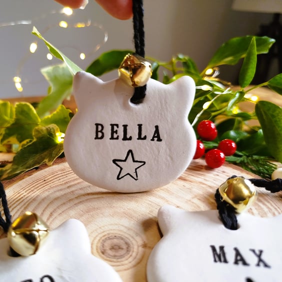 Cat Lover's Christmas Tree Decoration, Personalised Pet lovers Xmas Gift,