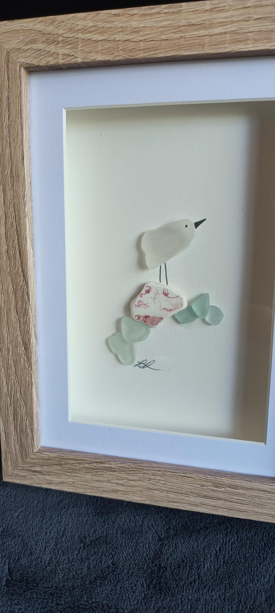 'Seagull' Sea Glass Art