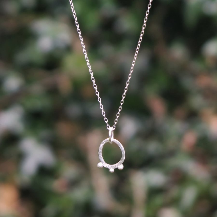 Small Silver  Seed Pod Necklace