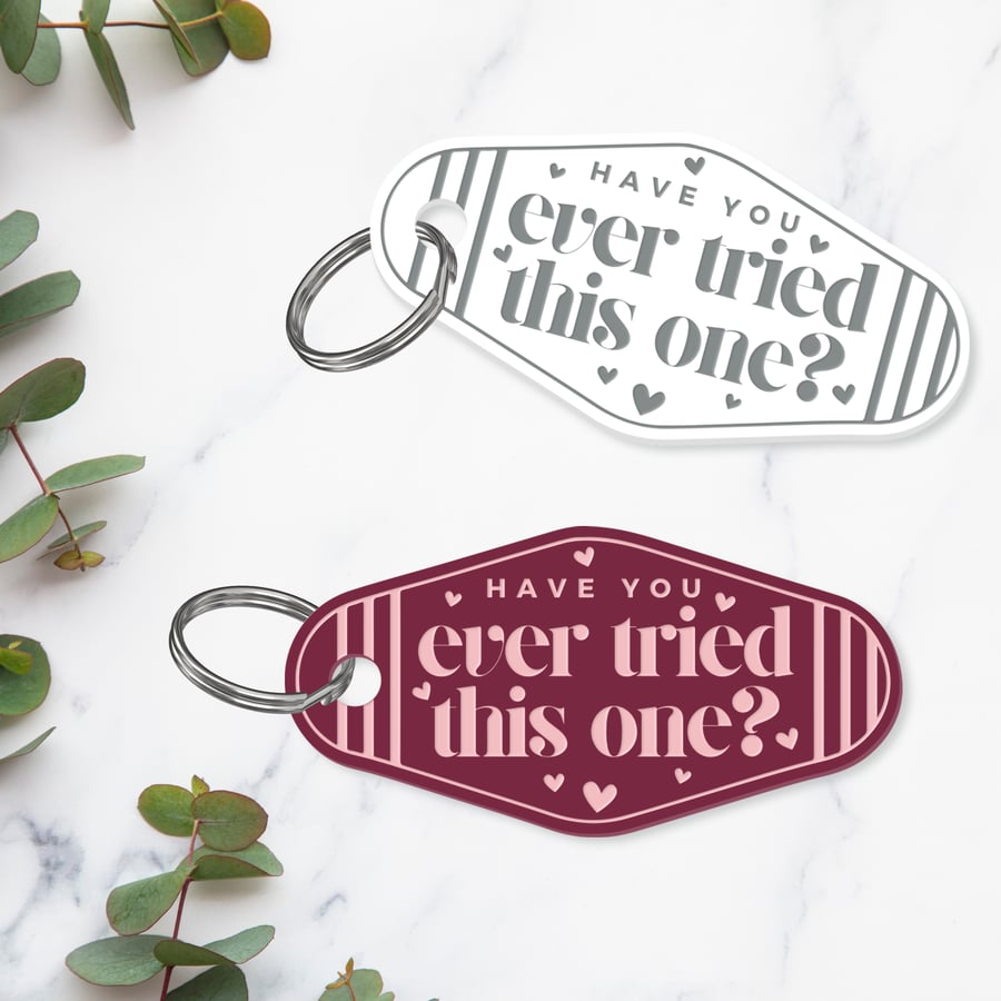 Ever Tried This One - Hearts Motel Keyring: Juno Keychain, Sabrina Carpenter