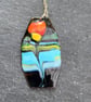 Multicolour enamel pendant with sterling silver chain - Image 2