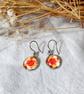 Poppy Dangle Earrings with Sterling Silver Ear Wire, Red Flowers Jewellery, Art  - Image 7