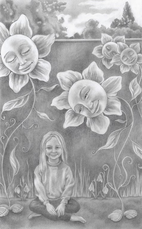 Flowers drawing Art print: 'Mary, Mary...' childhood, nursery rhyme