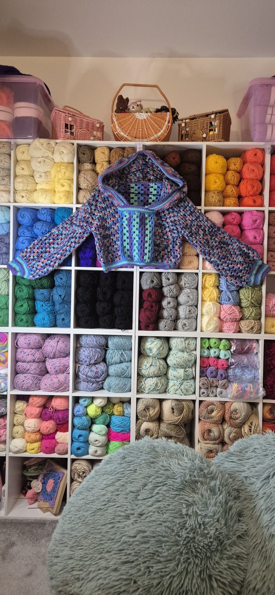 Handmade Crochet cropped hooded jumper