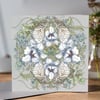 Song Thrush Greeting card (grey background)