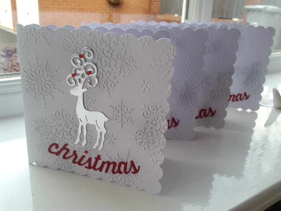 Pack of 4 reindeer Christmas cards