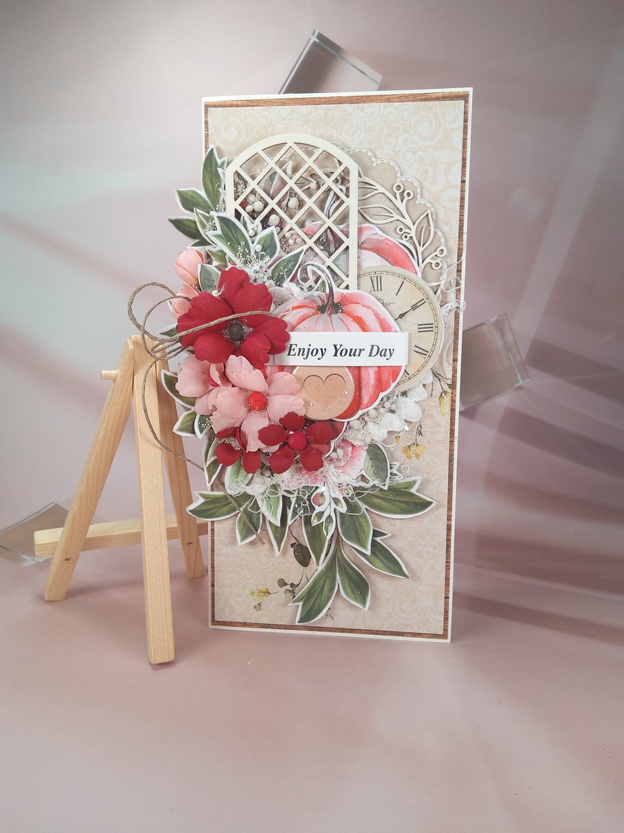 Handmade Greeting Card (64) White Window Box Included