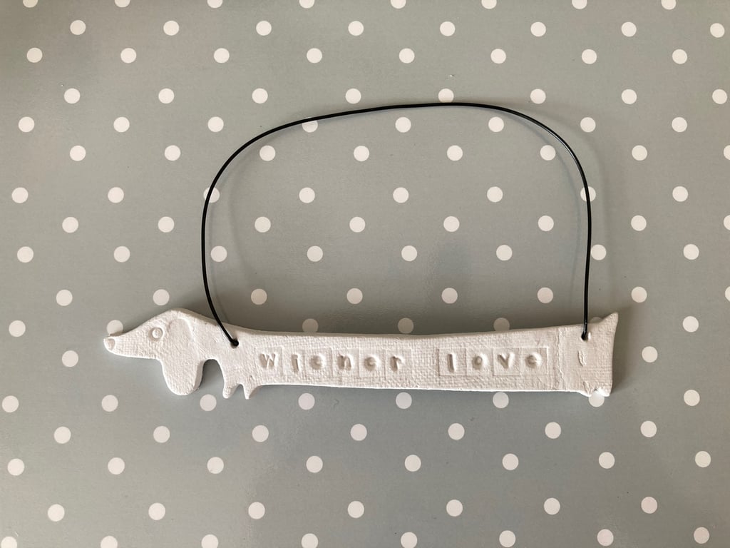 Dachshund lover hanger, gift idea, clay dog hanger