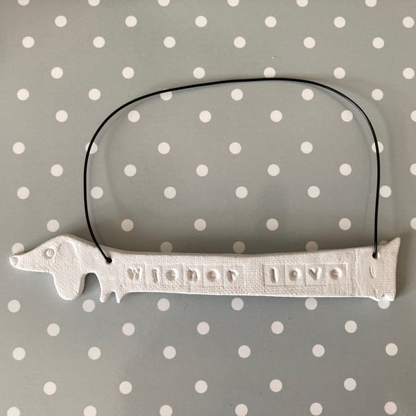 Dachshund lover hanger, gift idea, clay dog hanger