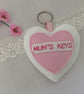 Personalised Felt Heart Keyrings, Handmade Mothers Day Gift, Mum Keyring - Image 3