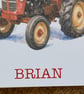Vintage Red Tractor Birthday or Fathers Day Card Watercolour Style Farm Card - Image 3