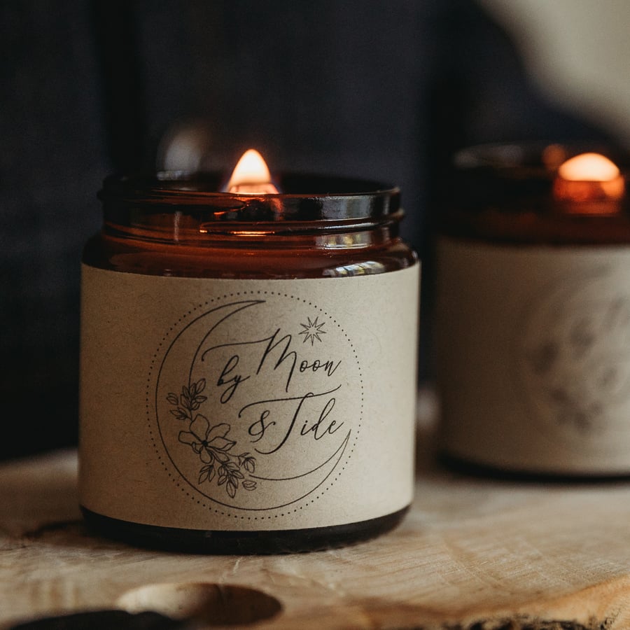 Personalised wood wick candle: Forest Bathing