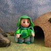 Tiny Male Garden Gnome 'Hamie' with trousers OOAK Sculpt by Ann Galvin