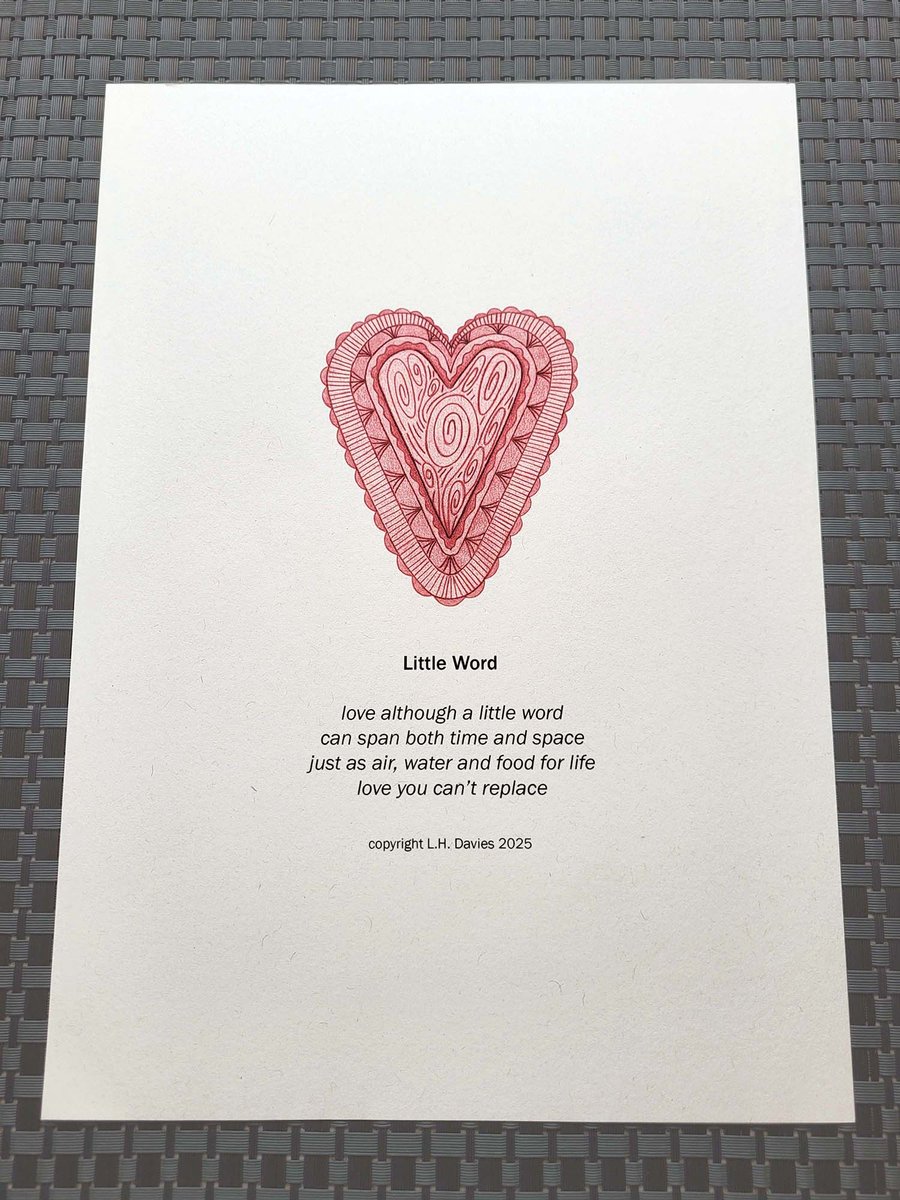 Poetry Art Print - 'Little Word' Limited Edition