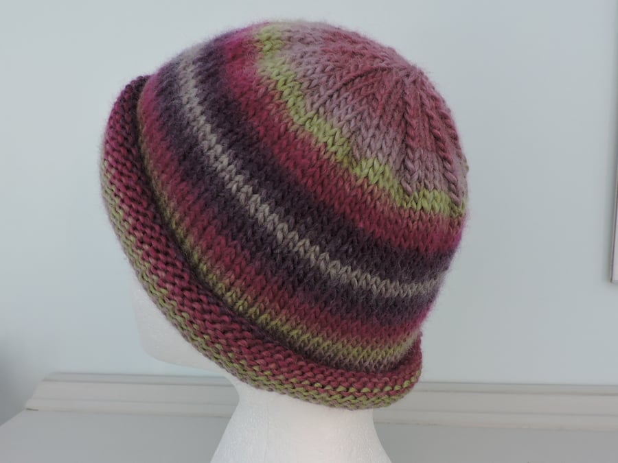  Beanie Hat Plum, Purple, Olive, and Rose Pink 